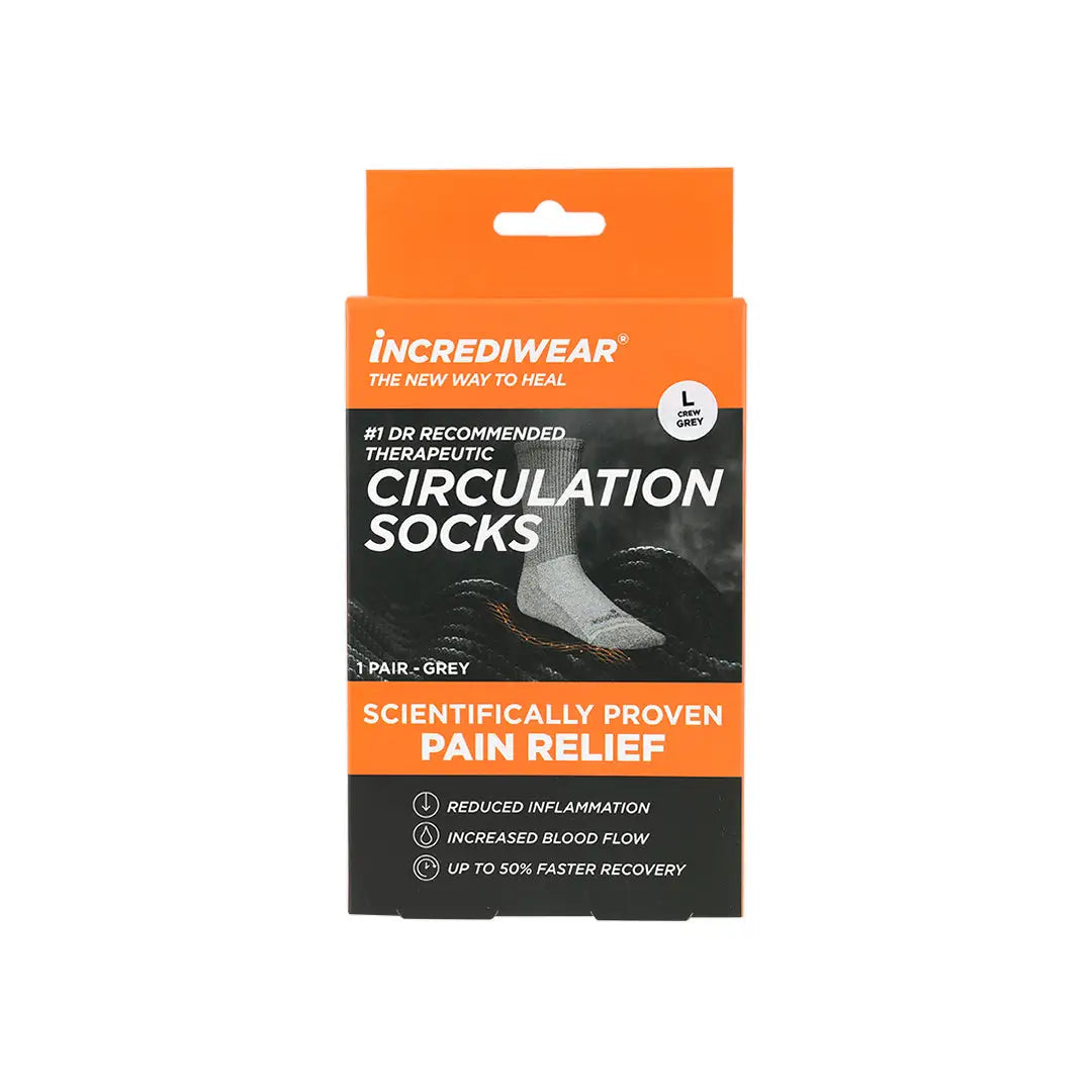 39613-Incrediwear Diabetic Incredisock Crew Grey-L