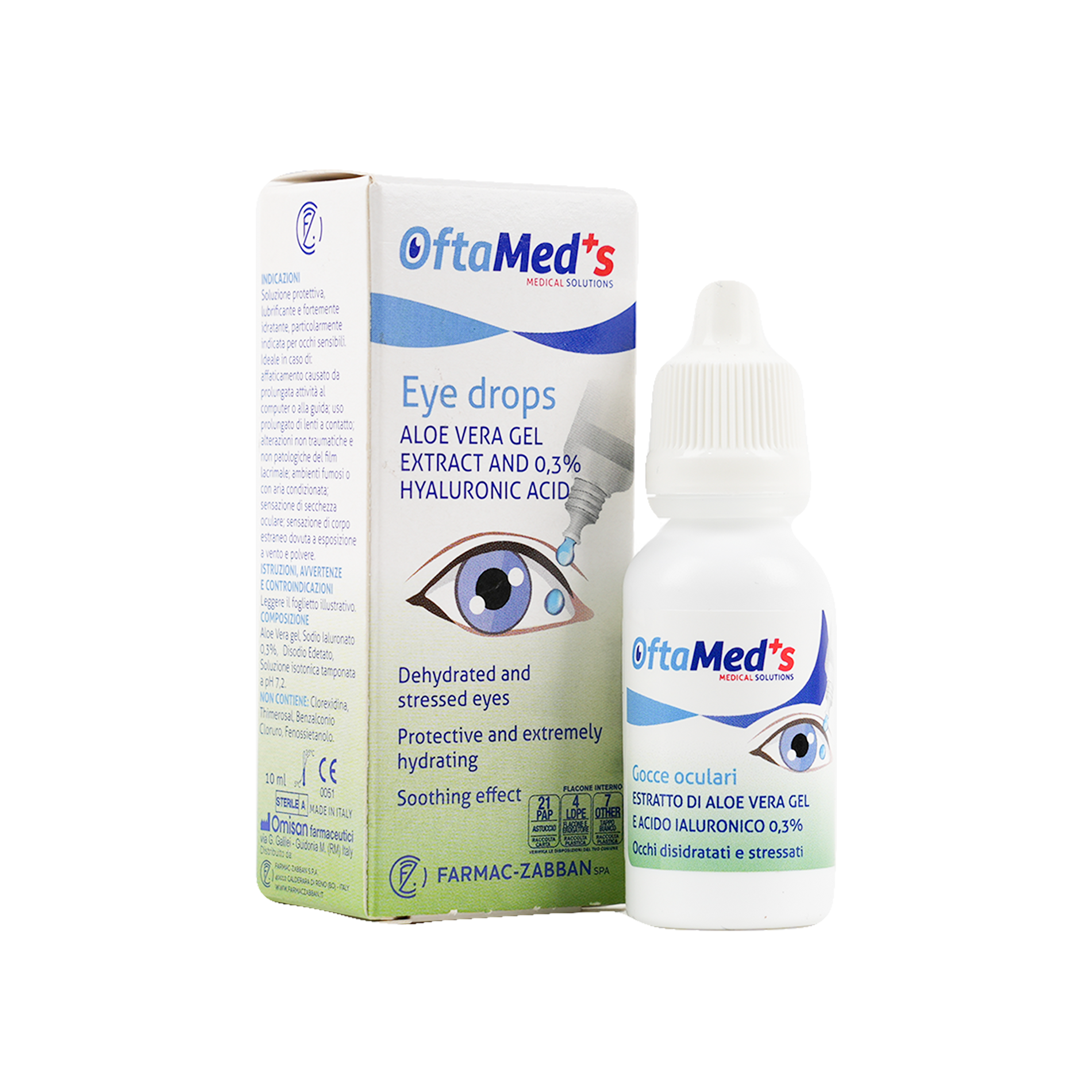 OFTAMED+S ALOE VERA GEL & HYLURONIC ACID EYE DROPS