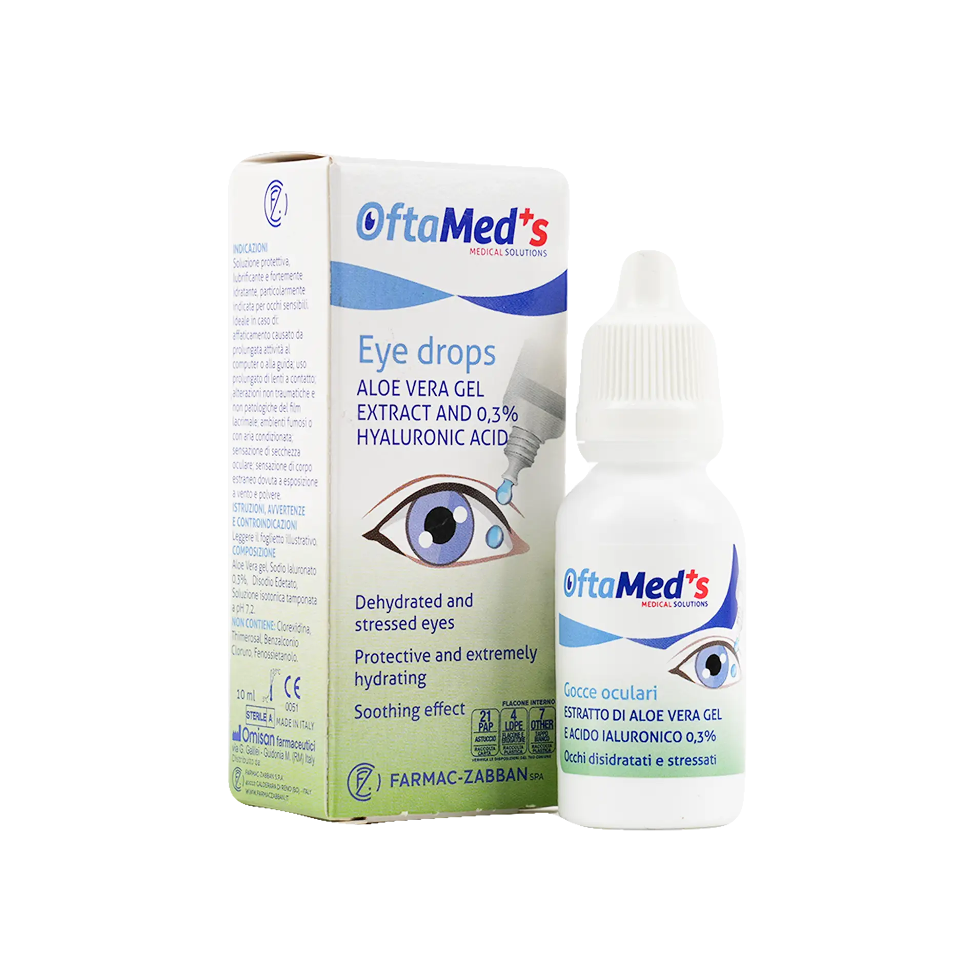 OFTAMED+S ALOE VERA GEL & HYLURONIC ACID EYE DROPS