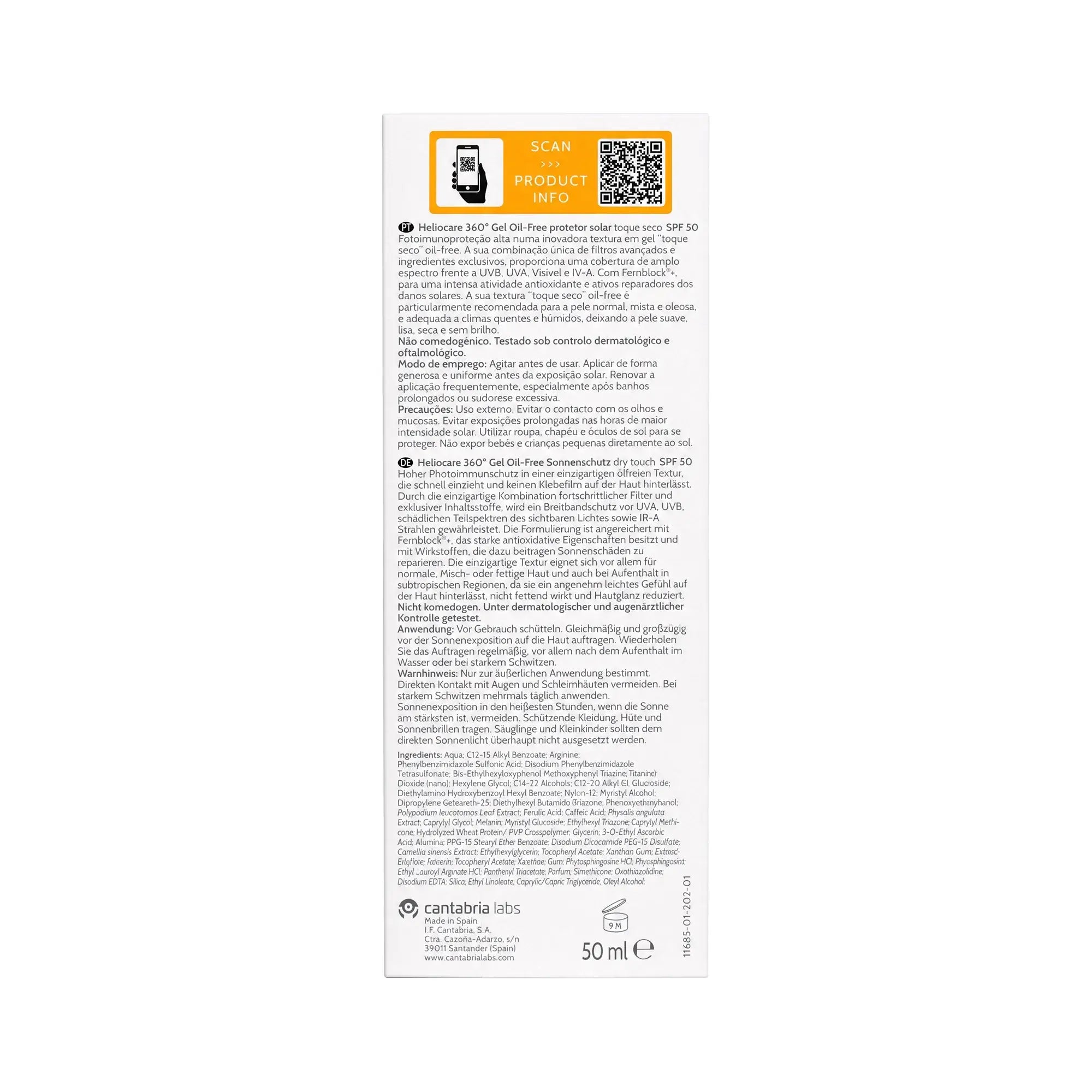 39625-Heliocare 360 Gel Oil-Free SPF50 Dry Touch 50Ml +1