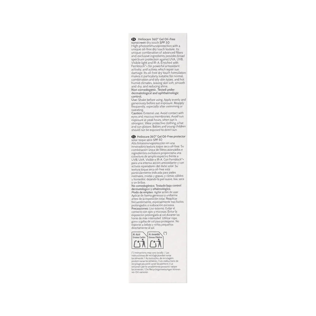 39625-Heliocare 360 Gel Oil-Free SPF50 Dry Touch 50Ml +2