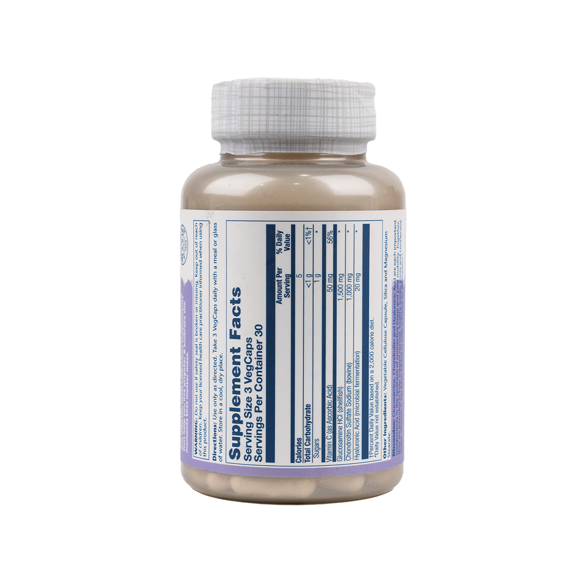 Solaray Glucosamine Chondroitin W/ Hyaluronic 90 Vegcap