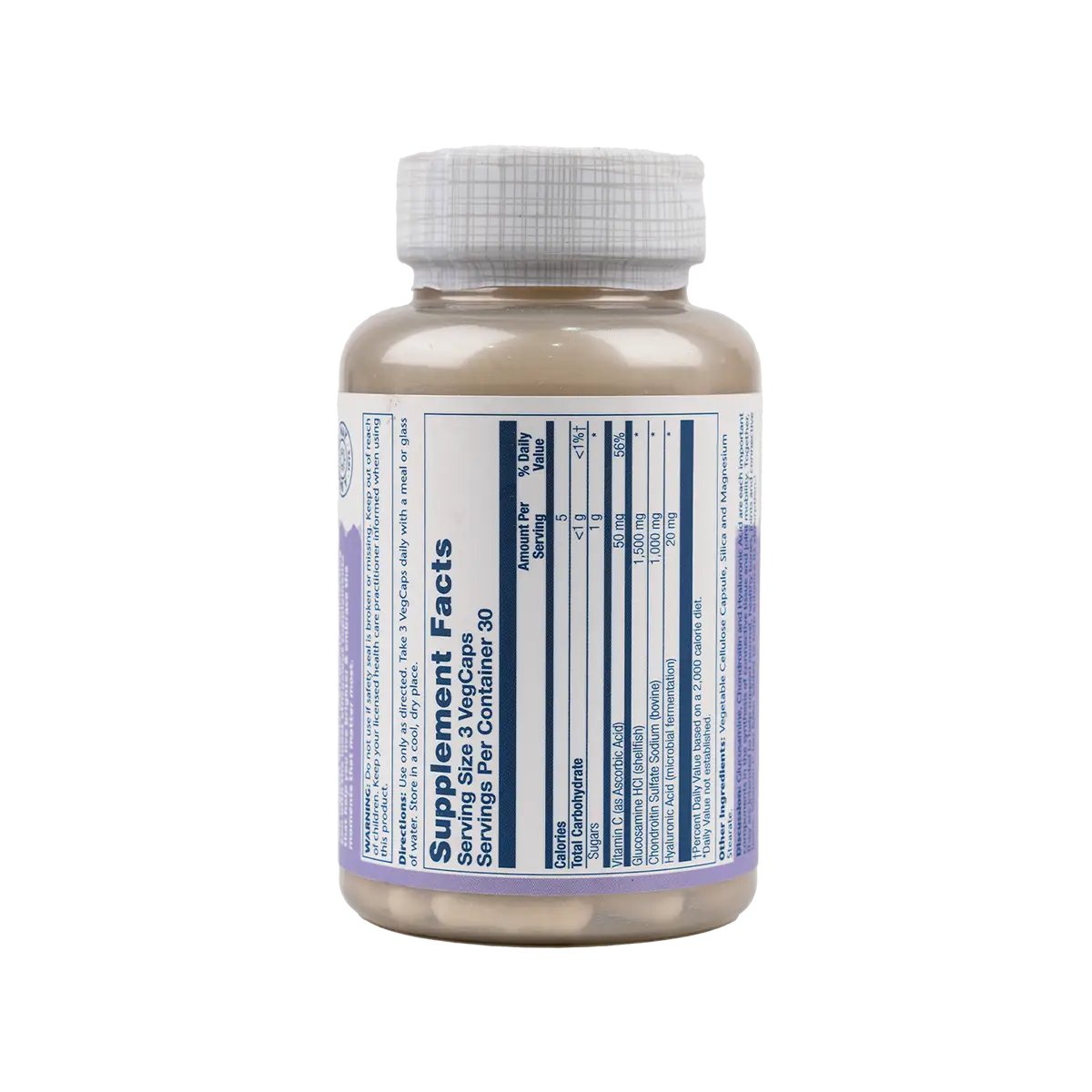 Solaray Glucosamine Chondroitin W/ Hyaluronic 90 Vegcap