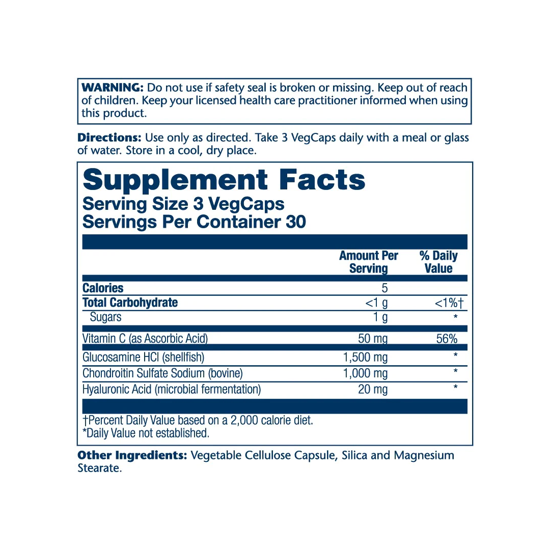 Solaray Glucosamine Chondroitin W/ Hyaluronic 90 Vegcap