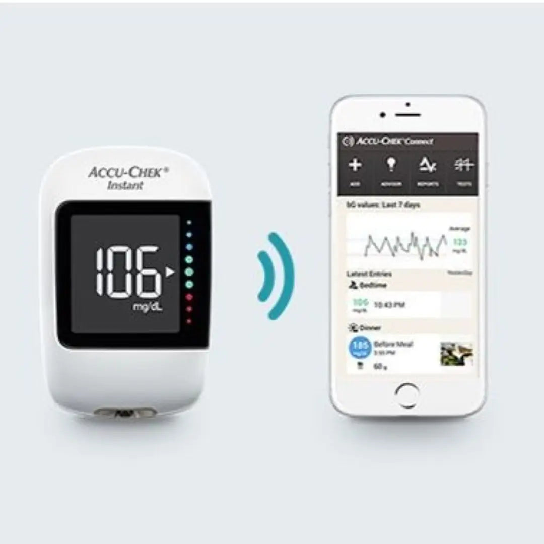 39906-Accu-Chek Instant Glucometer+50 Strips (mmol/L) +4