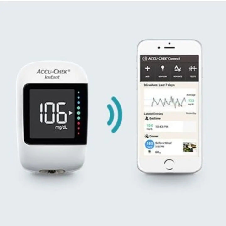 39906-Accu-Chek Instant Glucometer+50 Strips (mmol/L) +4