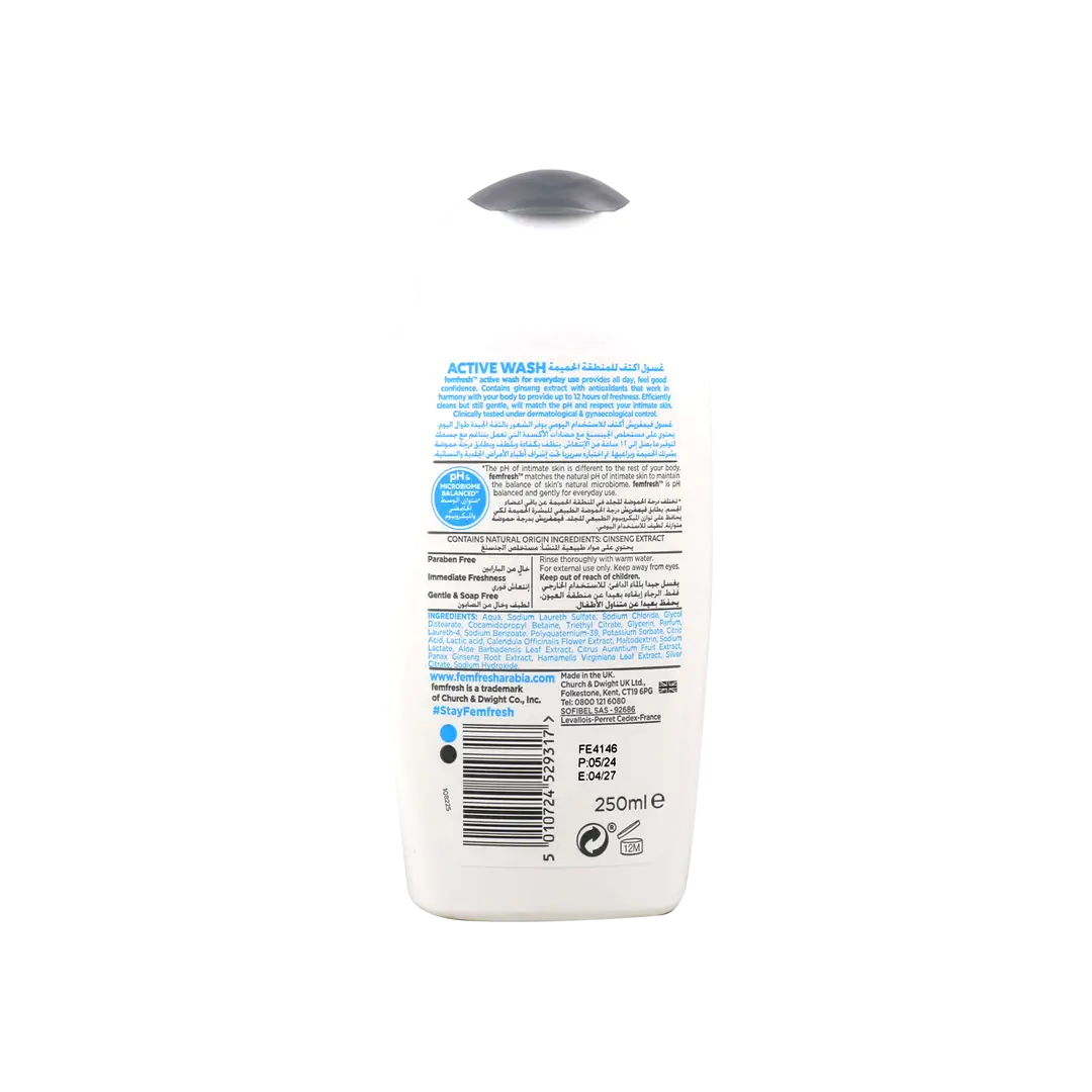 Femfresh Active Fresh Wash 250Ml