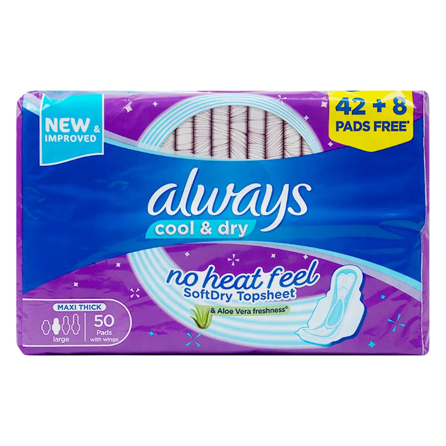 Always Cool & Dry - 42+8 Pads Free Aloe Vera Freshness-1882