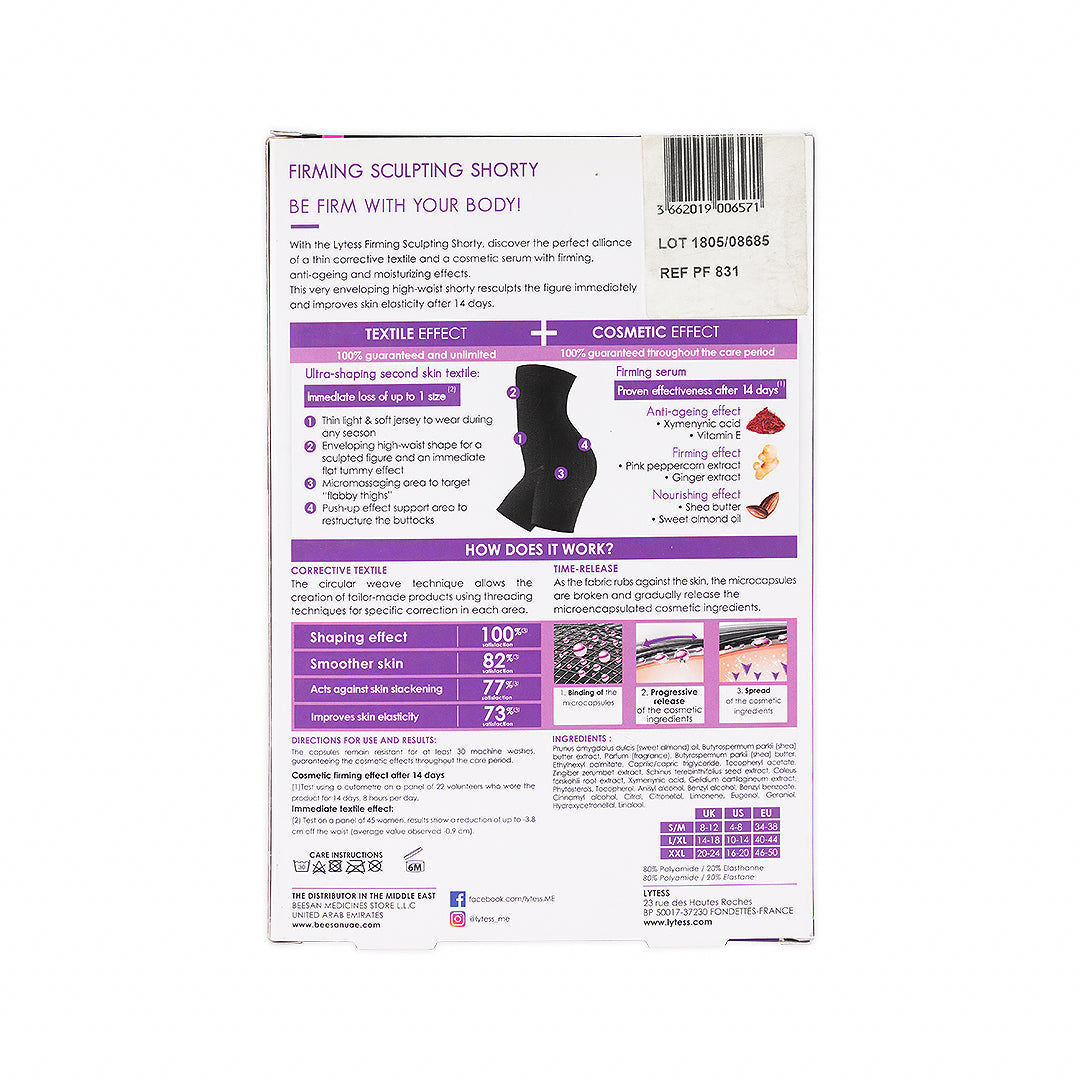 LYTESS CORRECTIVE SHORTY ANTI-AGEING BLACK -XXL