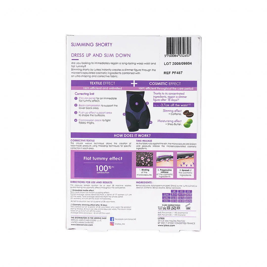 LYTESS CORRECTIVE SLIMMING SHORTY BLACK -L/XL