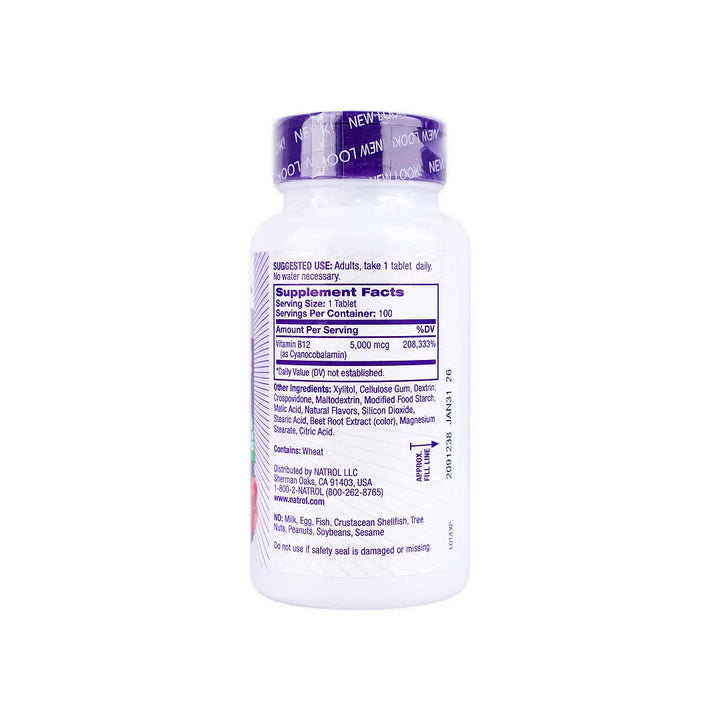 40089-Natrol Vitamin B-12 5000Mcg 100Tab +2