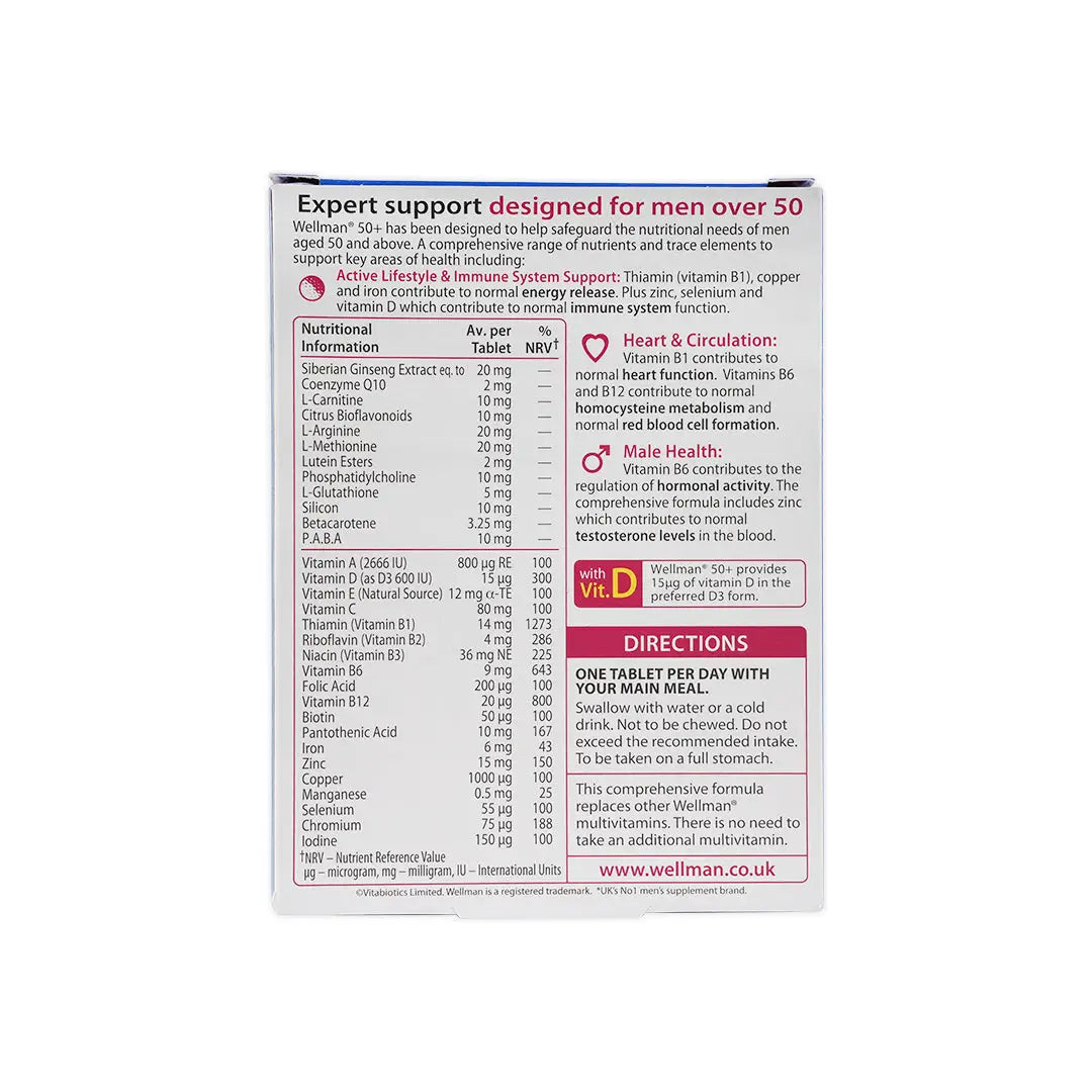 Vitabiotics Wellman 50+ Tabs 30