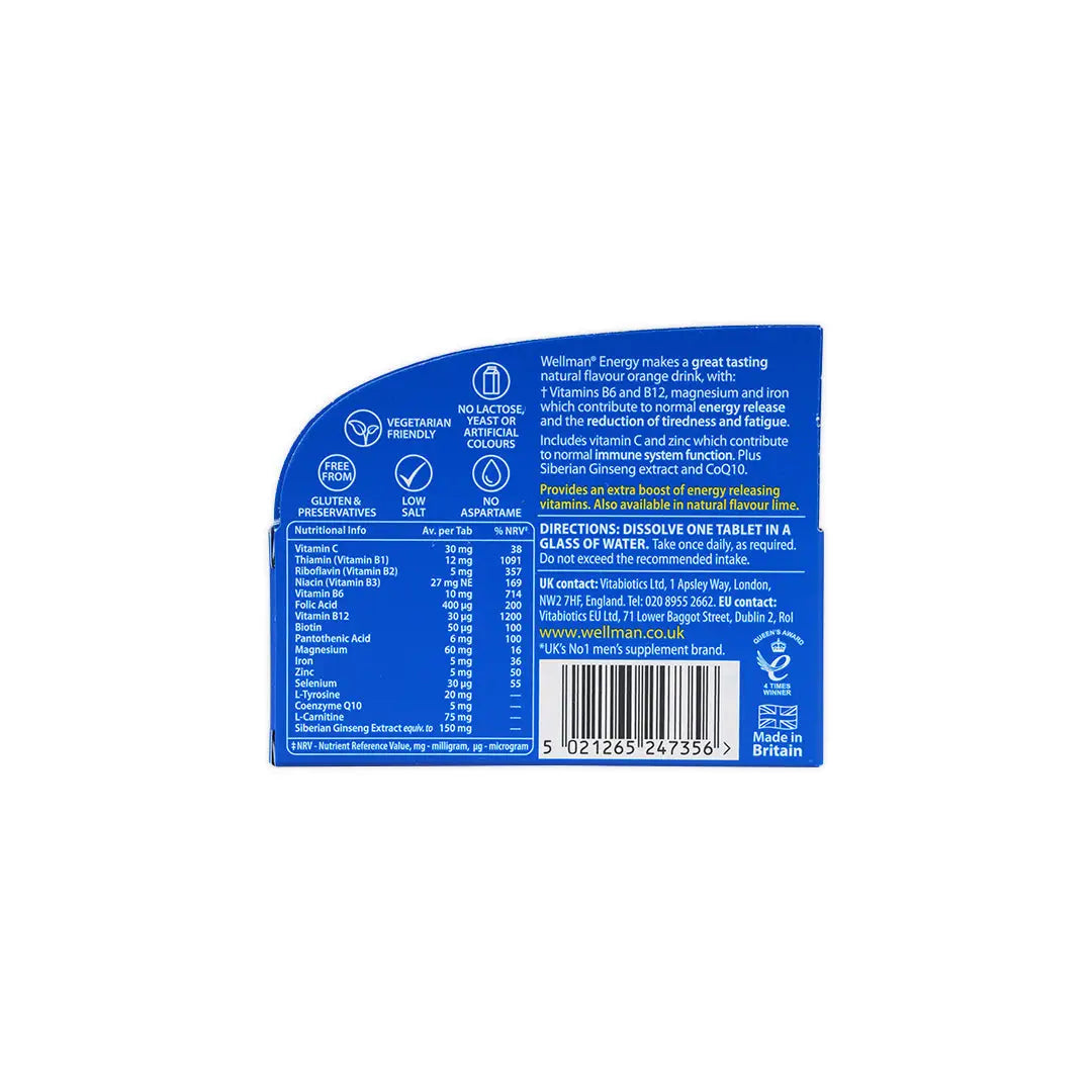 VITABIOTICS WELLMAN ENERGY EFFERVESCENT 10TAB