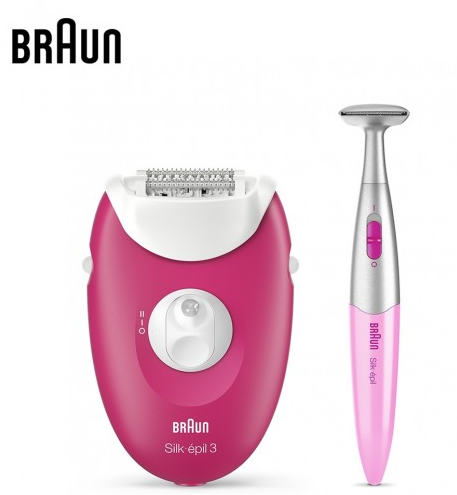 Braun Silk-Epil 3420 Epilator+Bikini Trimmer Raspberry Pink