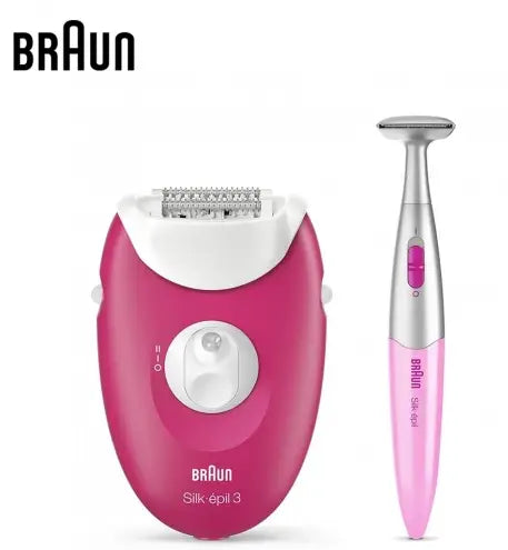 Braun Silk-Epil 3420 Epilator + Bikini Trimmer Raspberry Pink