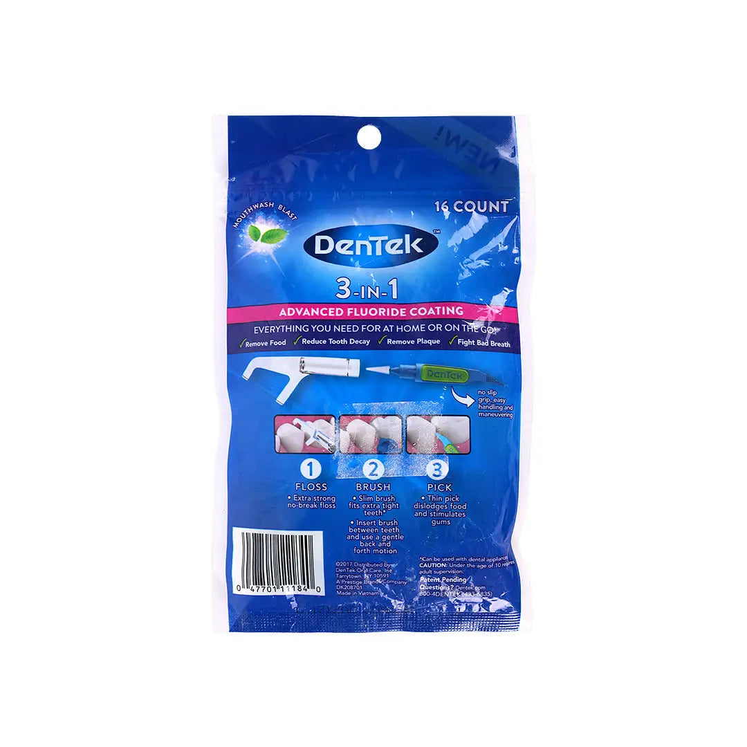 Dentek 3 In 1 Interdental Floss 16pcs +1