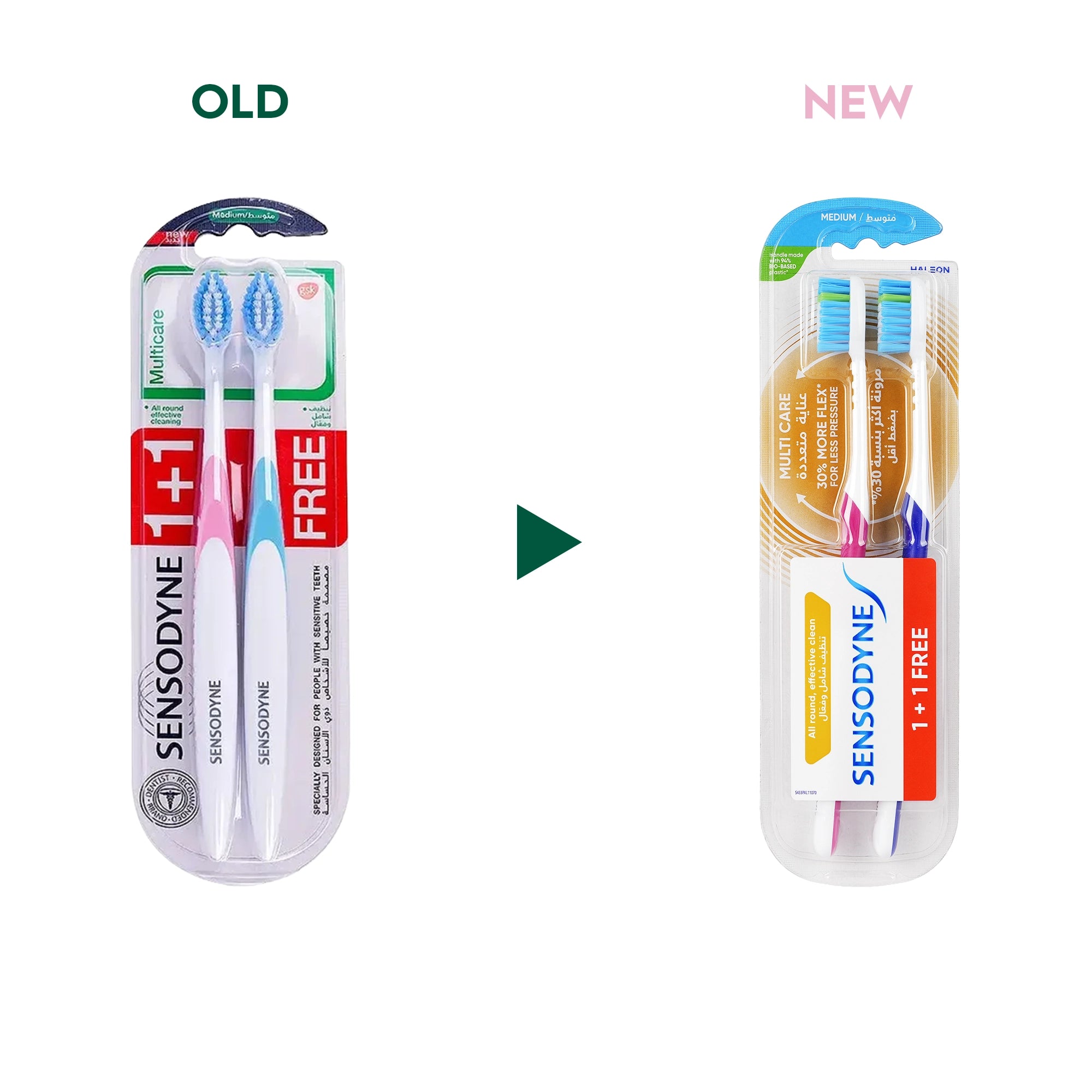 40265-Sensodyne Multi Care Toothbrush Medium 1+1 +0