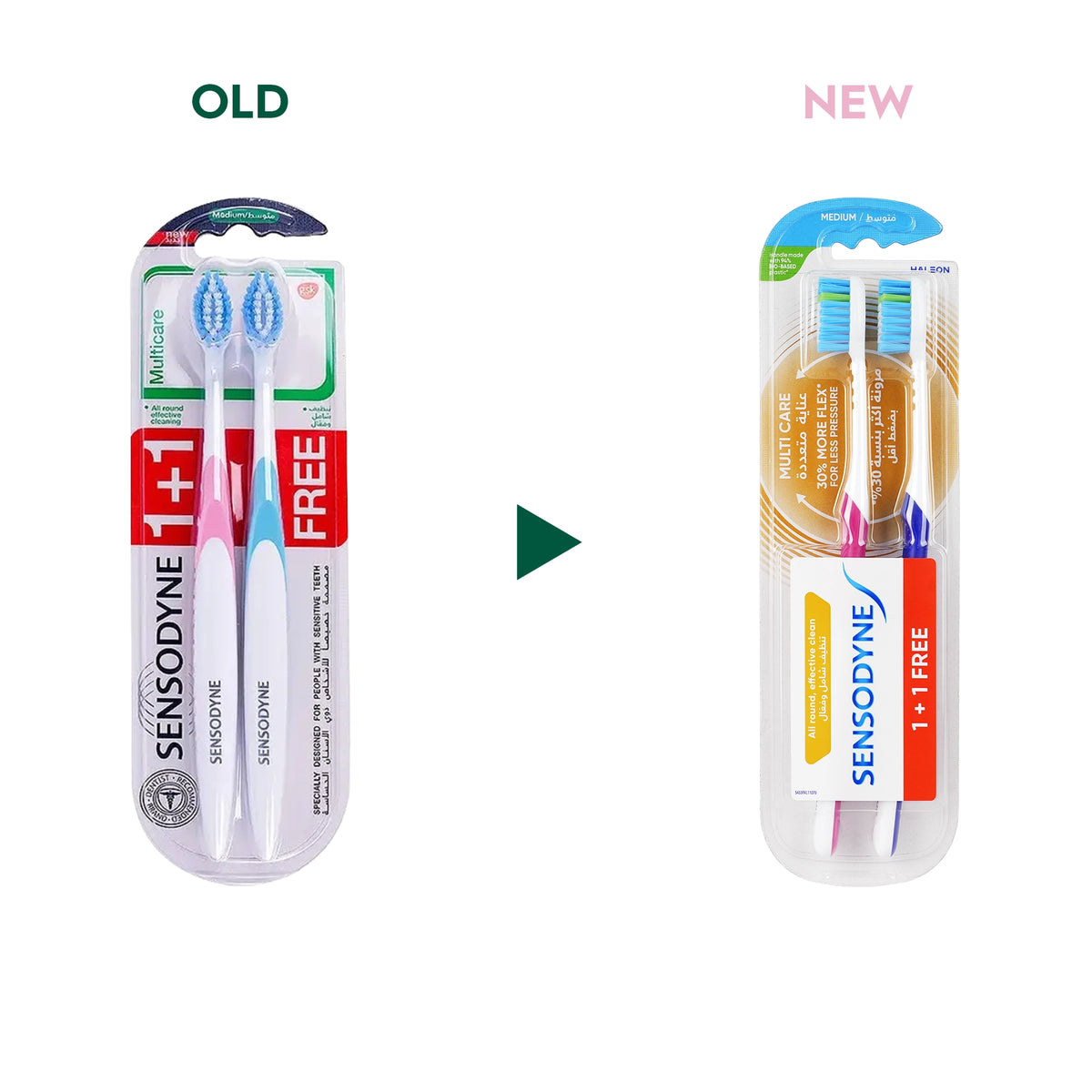 40265-Sensodyne Multi Care Toothbrush Medium 1+1 +0