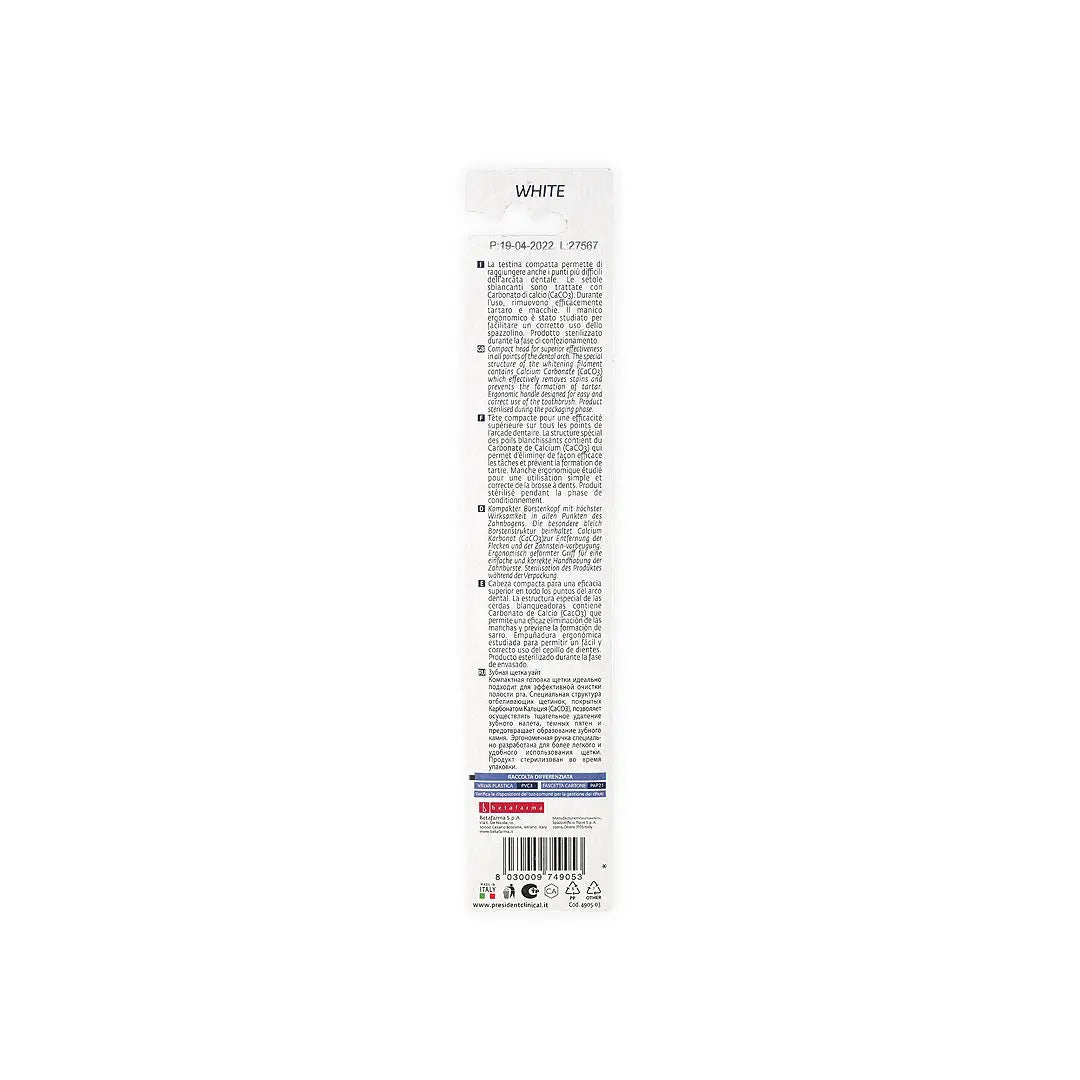 40292-President White Medium Toothbrush +1