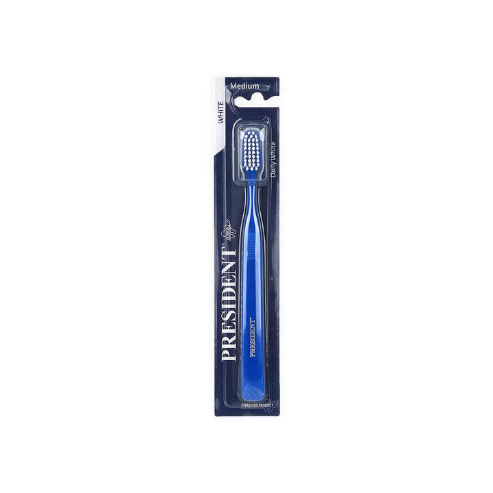 40292-President White Medium Toothbrush