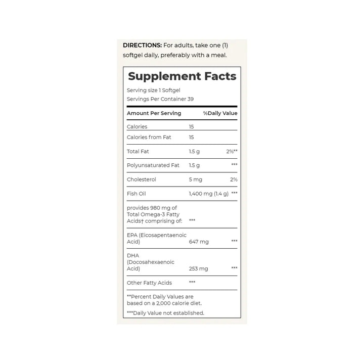 40334-NATURES BOUNTY FISH OIL 1400MG 39 SOFTGELS +1