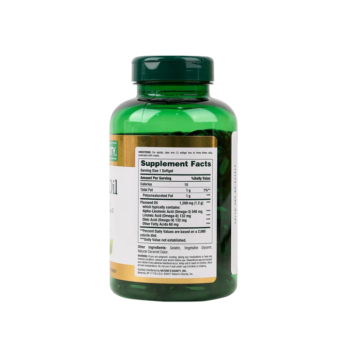 40544-NATURES BOUNTY FLAXSEED OIL 1200MG 125 SOFTGELS +1