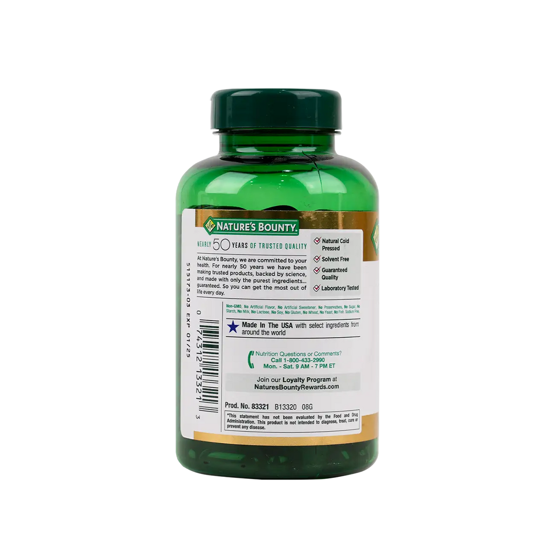 40544-NATURES BOUNTY FLAXSEED OIL 1200MG 125 SOFTGELS +2