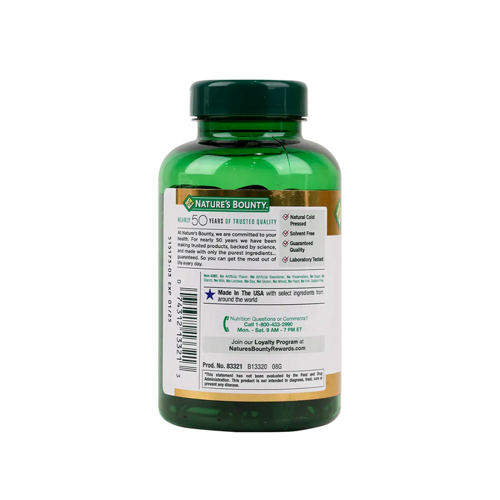 40544-NATURES BOUNTY FLAXSEED OIL 1200MG 125 SOFTGELS +2