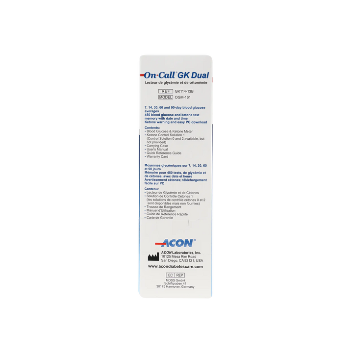 40605-On Call GK Dual Ketone Meter+25 Strips(mmol/dL) +4