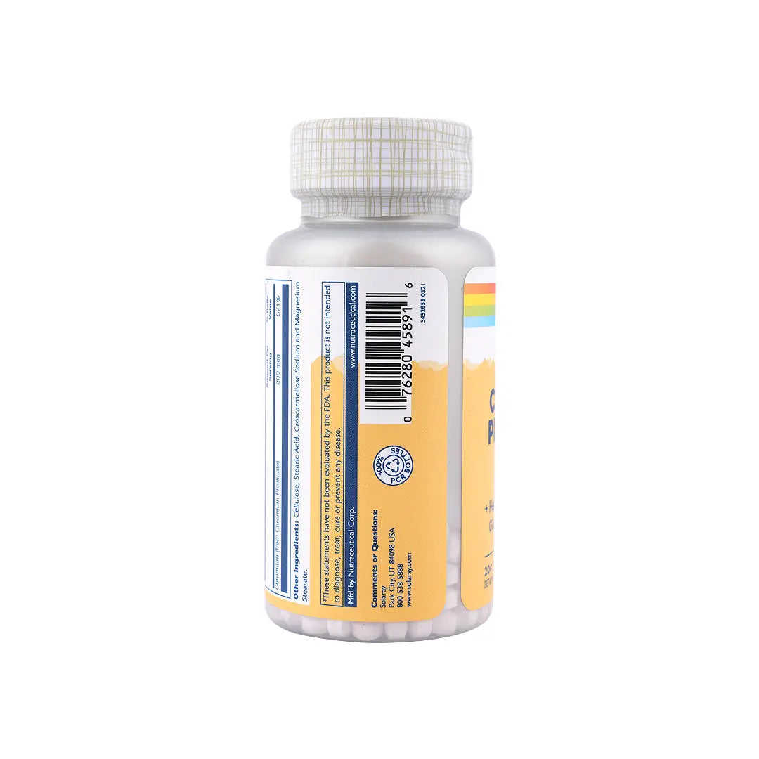 SOLARAY CHROMIUM PICOLINATE 200MCG 200TAB