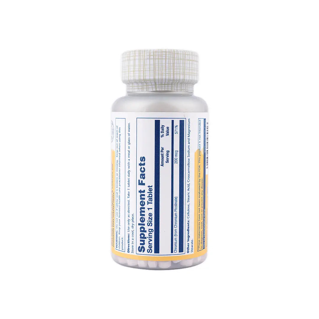 SOLARAY CHROMIUM PICOLINATE 200MCG 200TAB