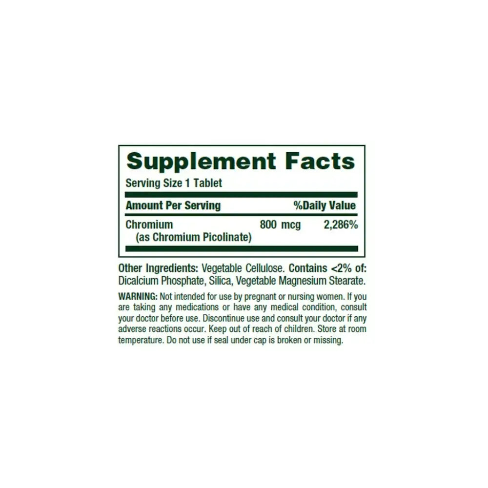 41104-NATURES BOUNTY CHROMIUM 800MG 50TAB +1