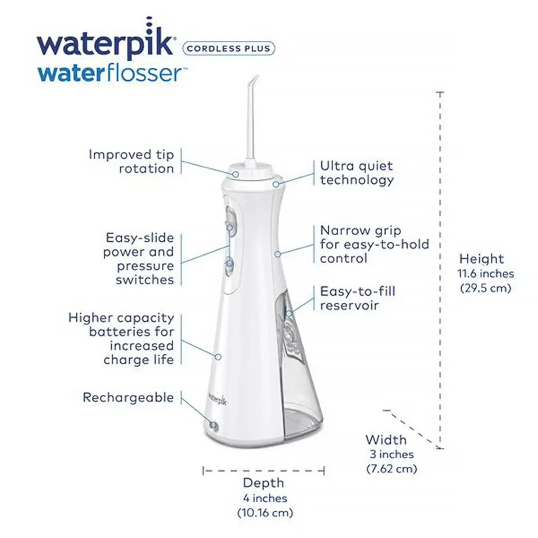 41236-Waterpik Cordless Plus Water Flosser White- WP 450ME +4