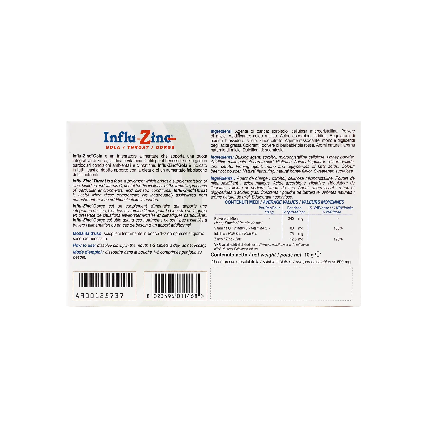Influ-Zinc Throat 20Tab