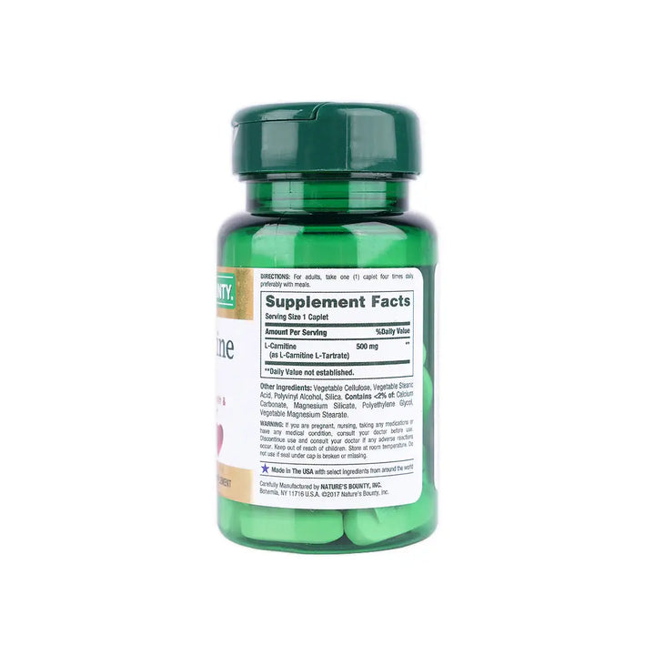 41385-NATURES BOUNTY L-CARNITINE 500MG 30CAP +2