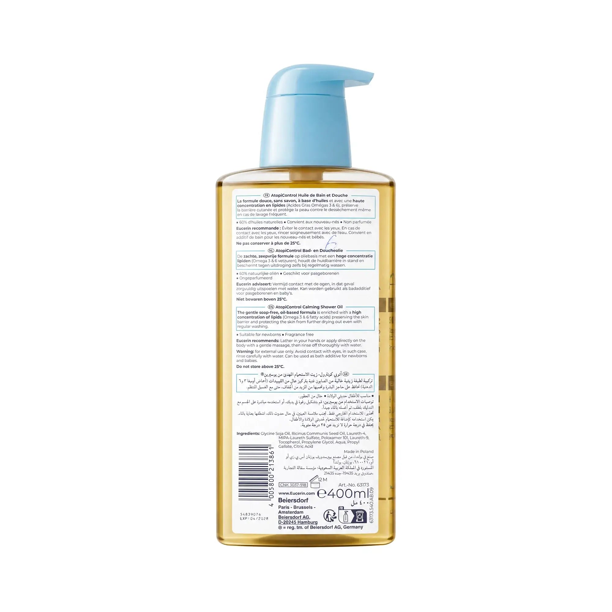 41492-Eucerin Atopi Control Bath & Shower Oil 400Ml +1