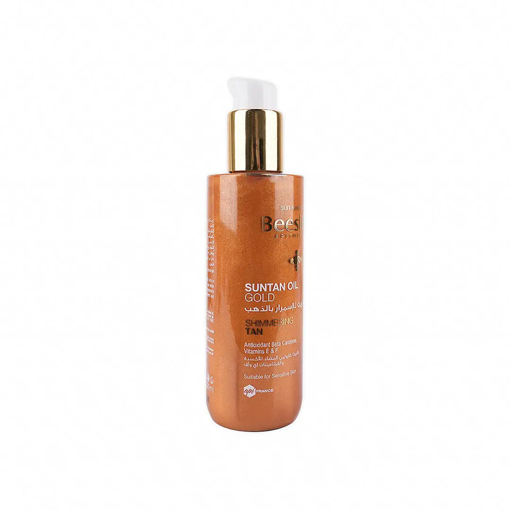 41514-Beesline Suntan Oil Gold Shimmering Tan 200Ml +2