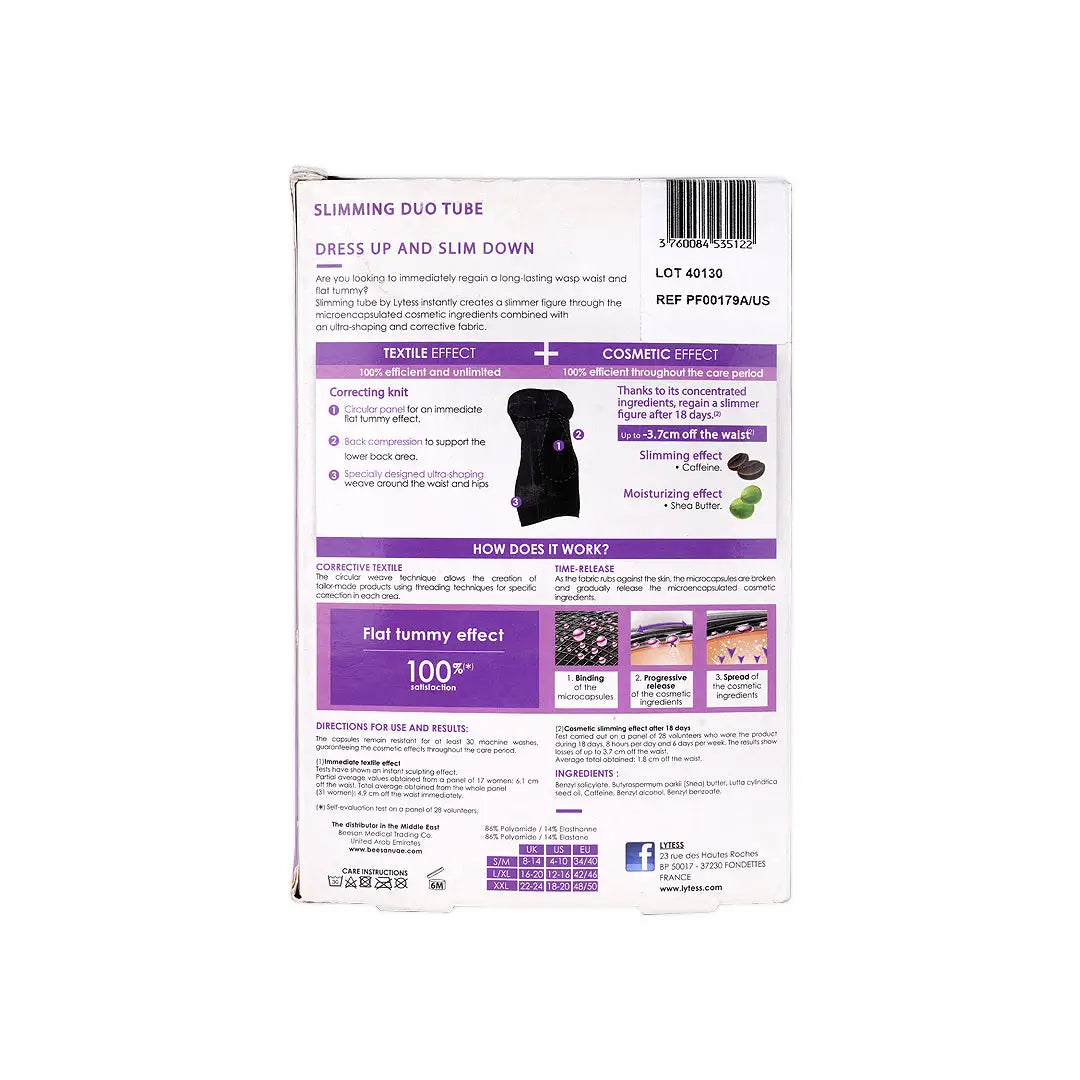 41713-LYTESS TUBE CORRECTIVE SLIMMING DUO BLACK-L/XL +4