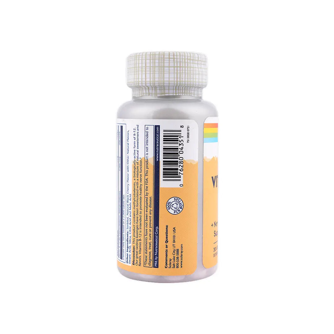 42126-Solaray Vitamin B-12 5000Mcg 30 Lozenges +1