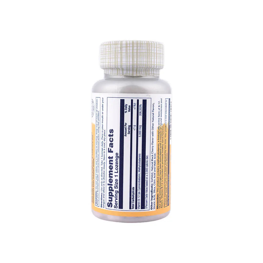 42126-Solaray Vitamin B-12 5000Mcg 30 Lozenges +2