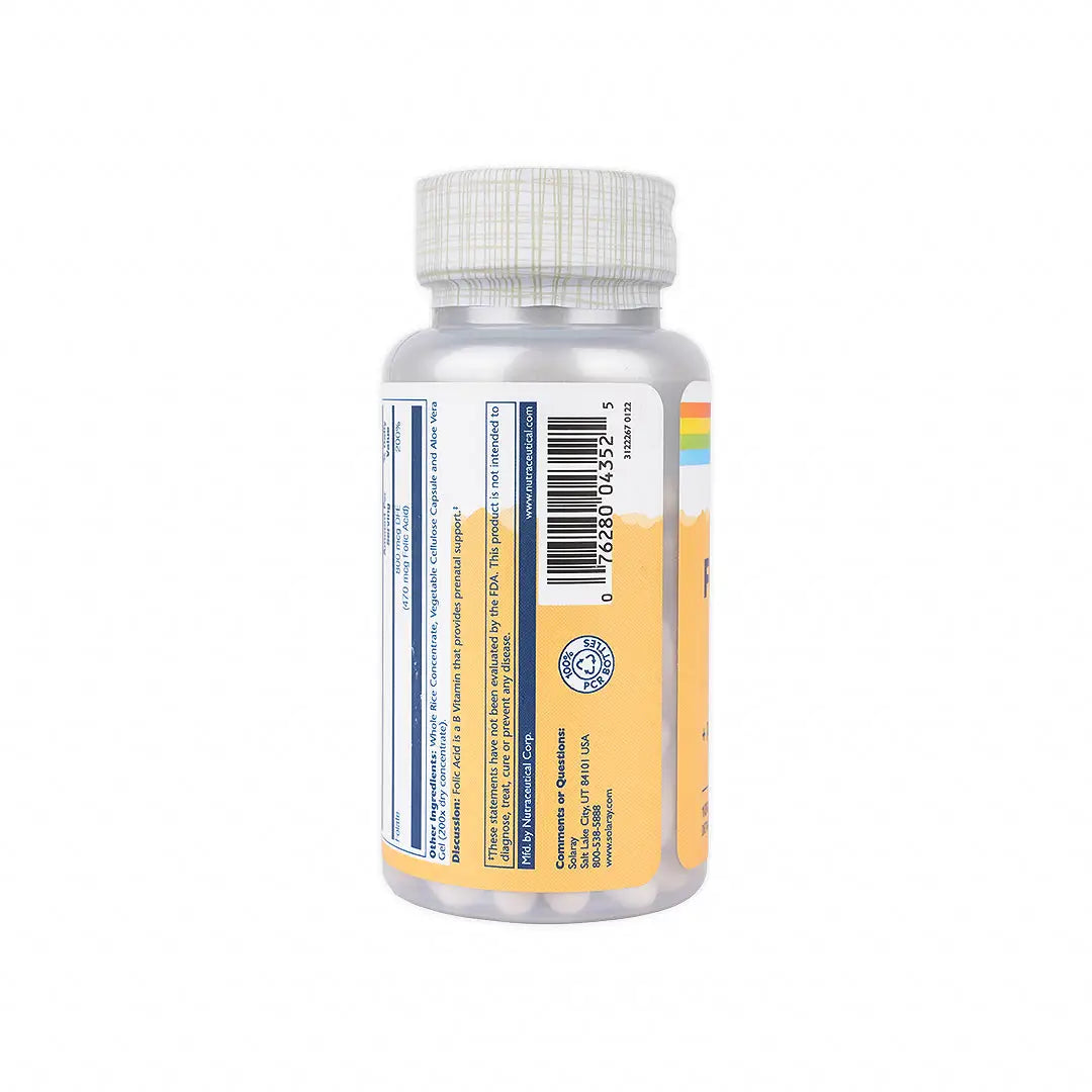 SOLARAY FOLIC ACID 800MCG 100 CAP