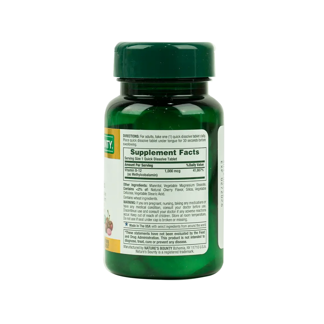 42252-NATURES BOUNTY B-12 1000MCG 60TAB +1