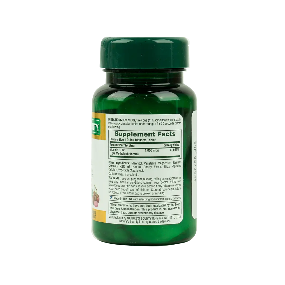 42252-NATURES BOUNTY B-12 1000MCG 60TAB +1