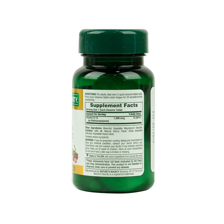 42252-NATURES BOUNTY B-12 1000MCG 60TAB +1