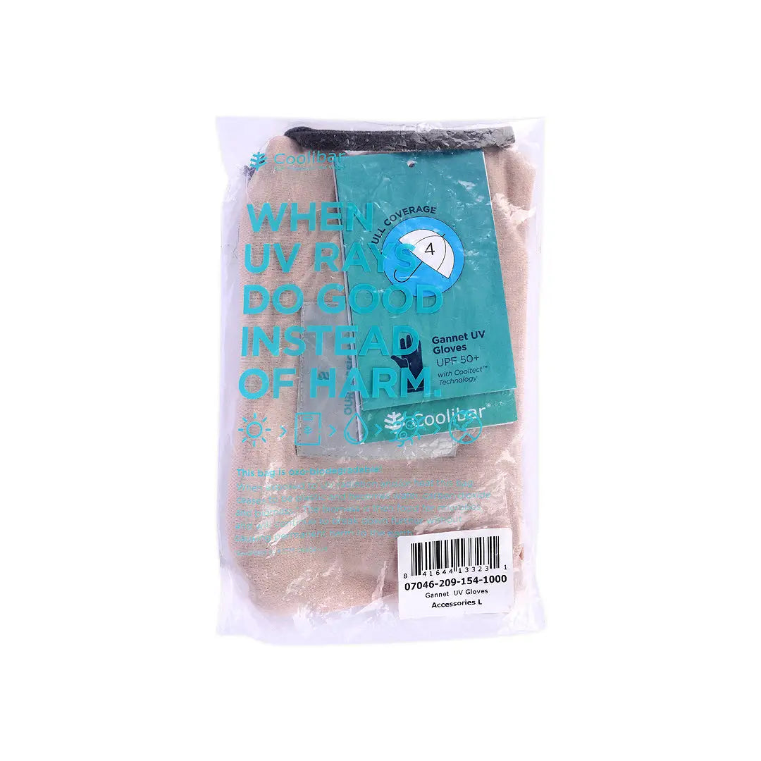 Coolibar UPF50+ Sun Beige Gloves-L