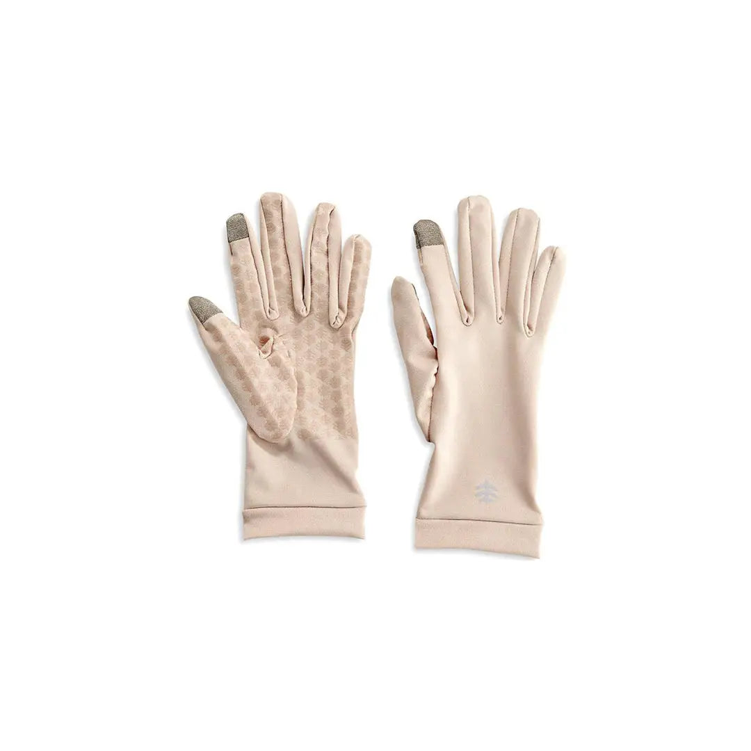 Coolibar UPF50+ Sun Beige Gloves-L
