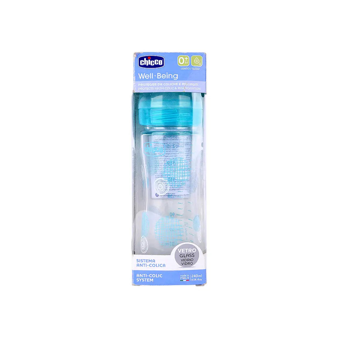 Chicco Well-Being Glass Slow (0m+) 240ml Boy +2