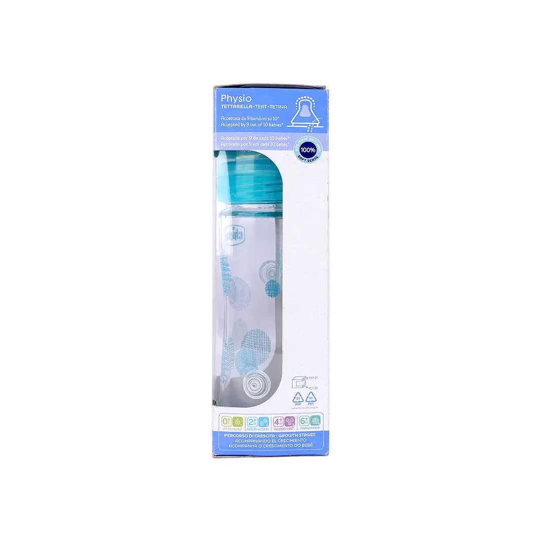 Chicco Well-Being Glass Slow (0m+) 240ml Boy +4