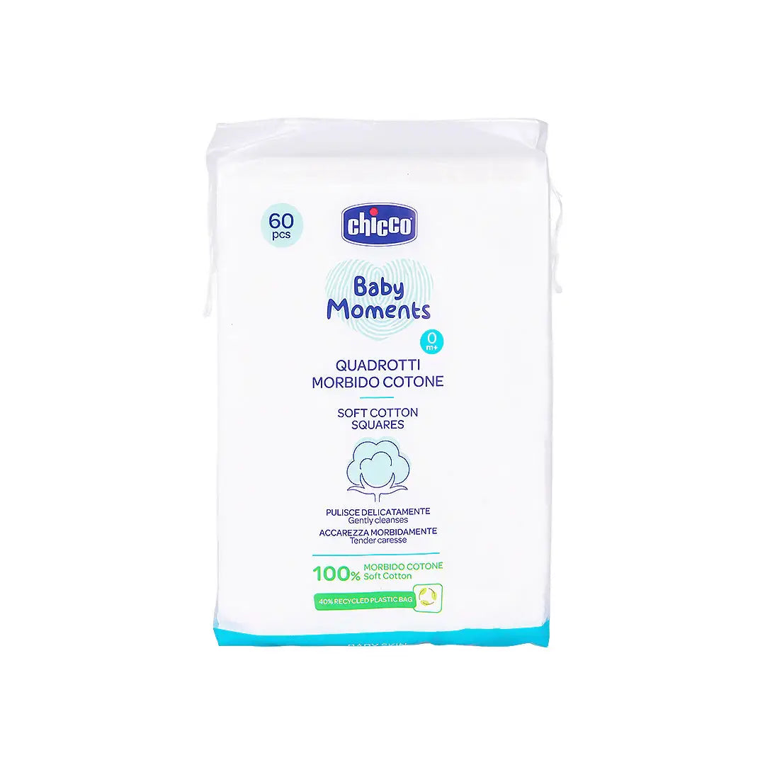 Chicco Baby Moments Soft Cotton Squares 60Pcs