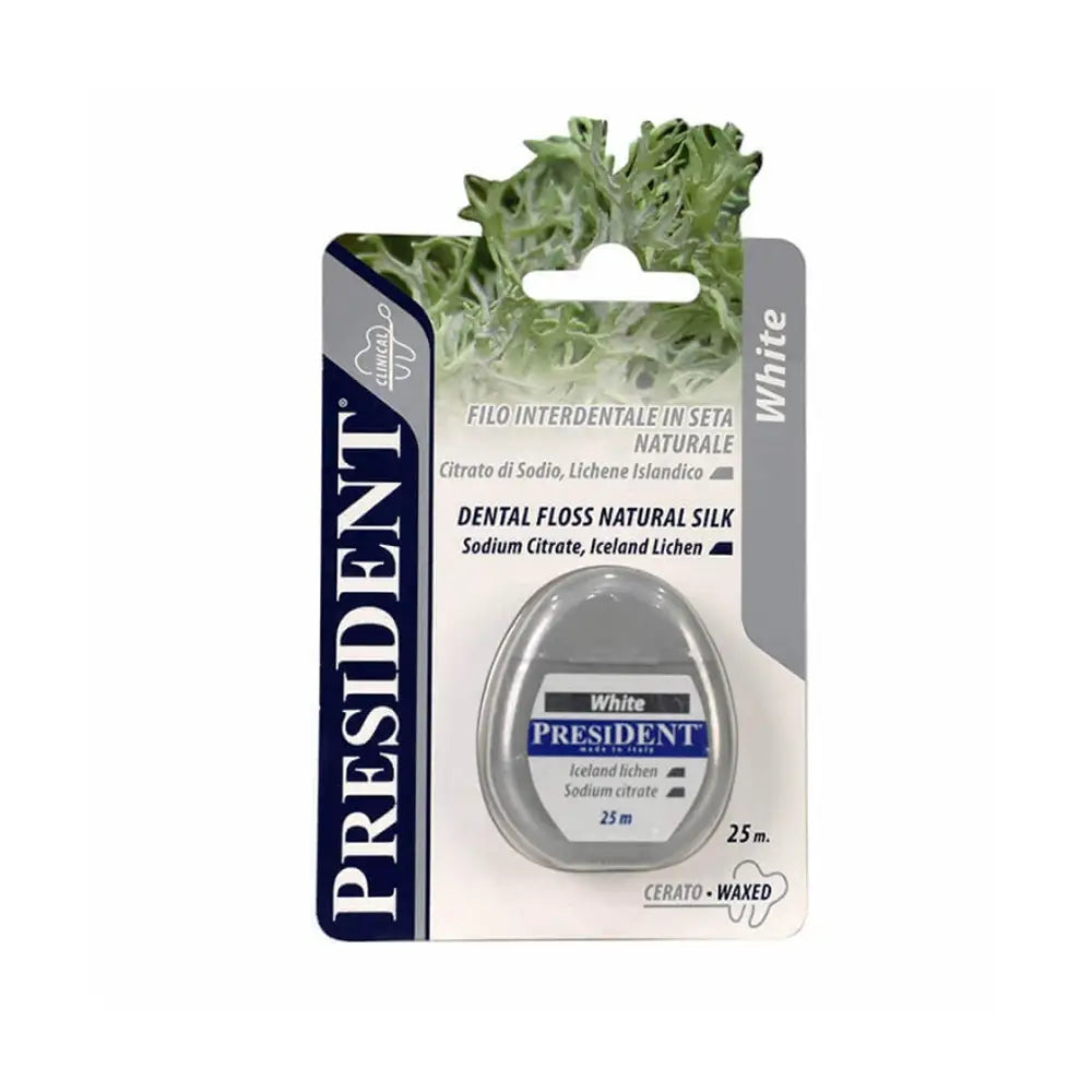 President White Dental Floss Natural Silk 25m